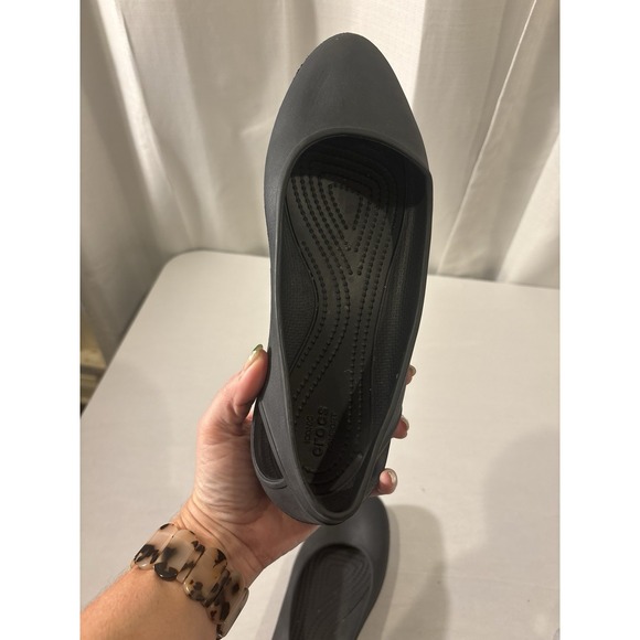 Crocs Laura Ballet Flats Shoes Women's Black Comfort Slip Size 10 - Picture 9 of 10